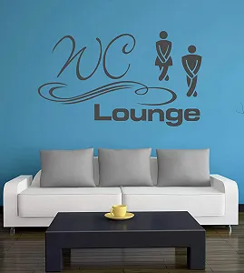 Наклейка на дверь / стену A003 WC Lounge 30 x 17 см Anthracite synthetic.ua - Фото 1