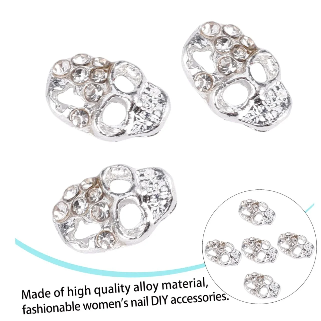 Наклейки-самоцветы на ногти в виде черепа PLAFOPE, 10 шт. Декор для маникюра, Хэллоуина, вечеринок, DIY, фото №7