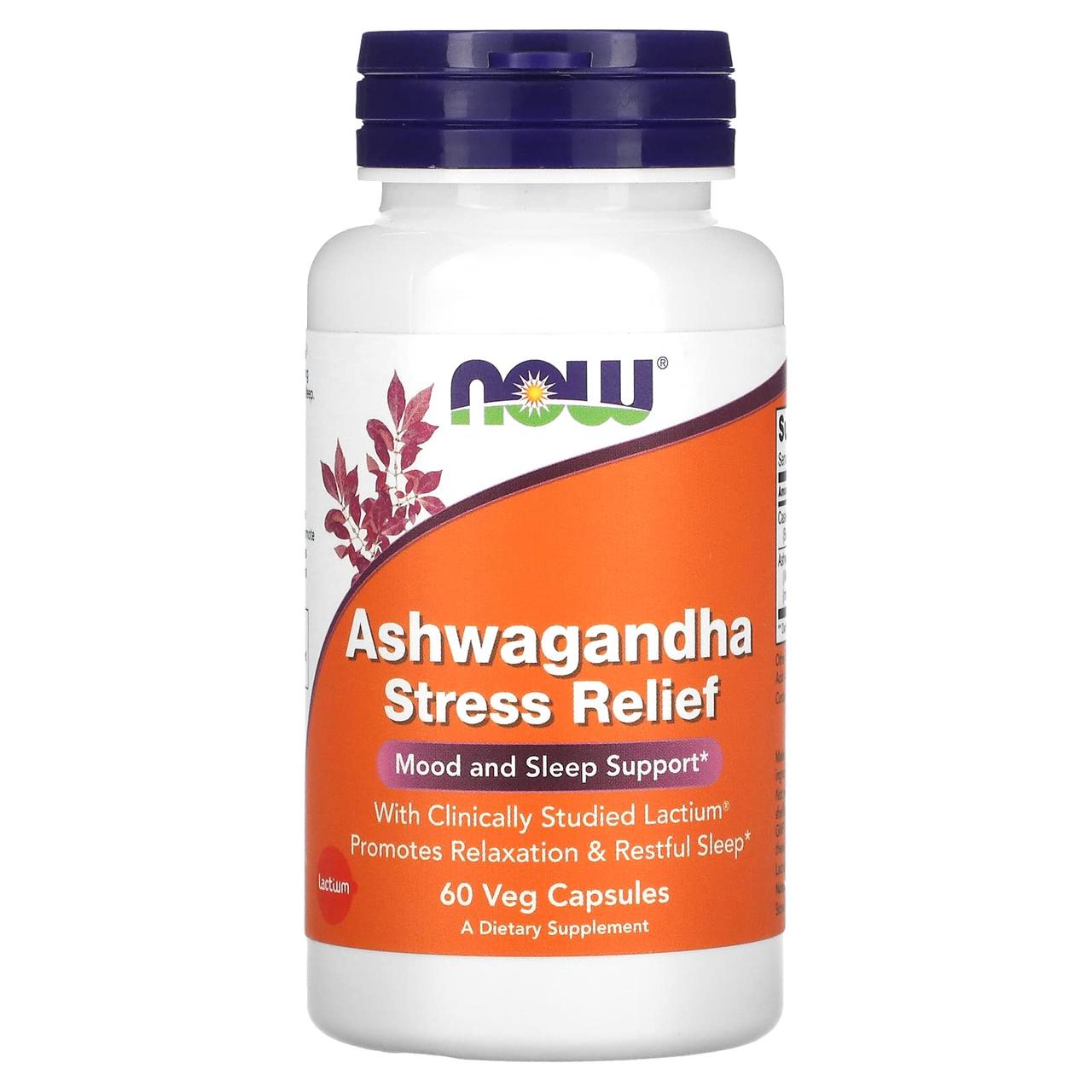 Экстракт ашваганды NOW Ashwagandha Stress Relief 60 caps, фото №1