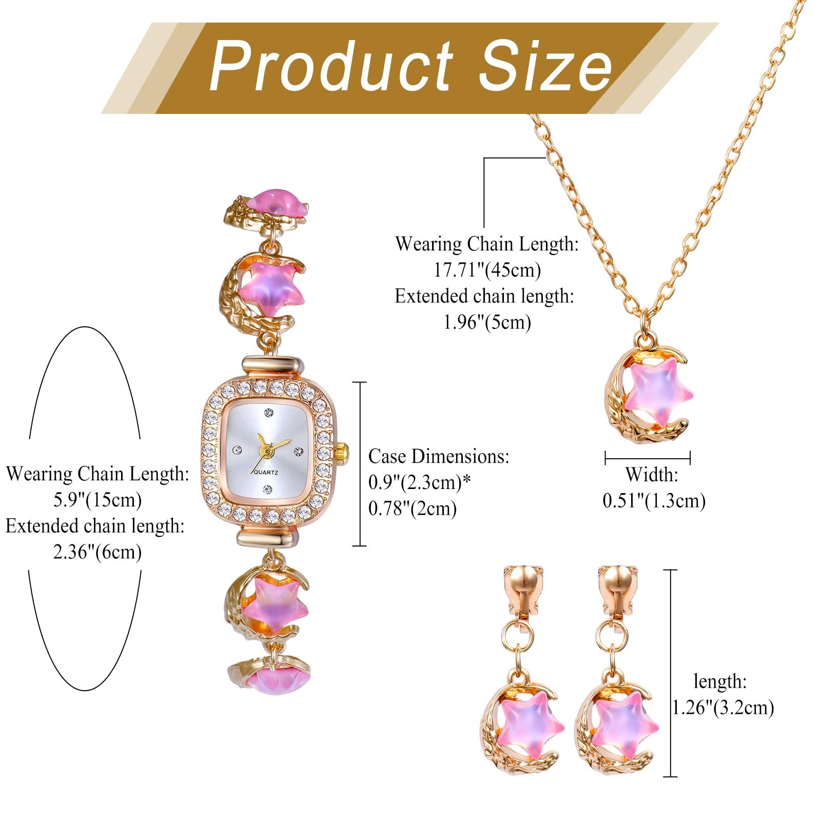 Годинник жіночий прямокутний JewelryWe Набір, фото №5