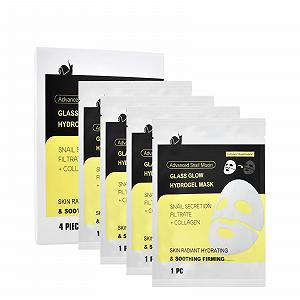 Маска для лица гидрогелевая Snail Mucin Organic, сияние стекла, в наборе 4 шт - Фото 1