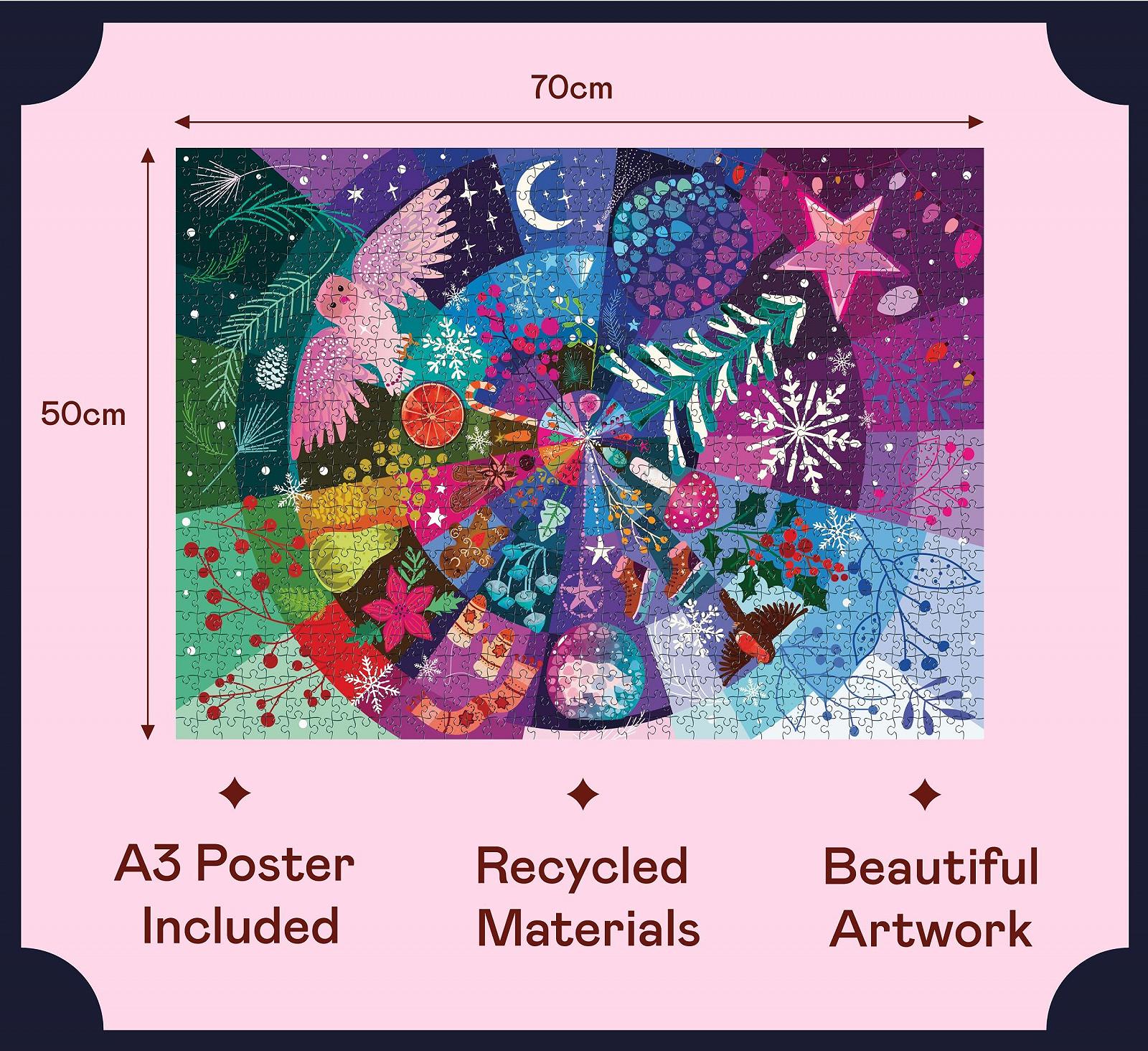 Пазл Elena Essex Christmas Puzzle Winter Wheel 1000 деталей 70 x 50 см, фото №3