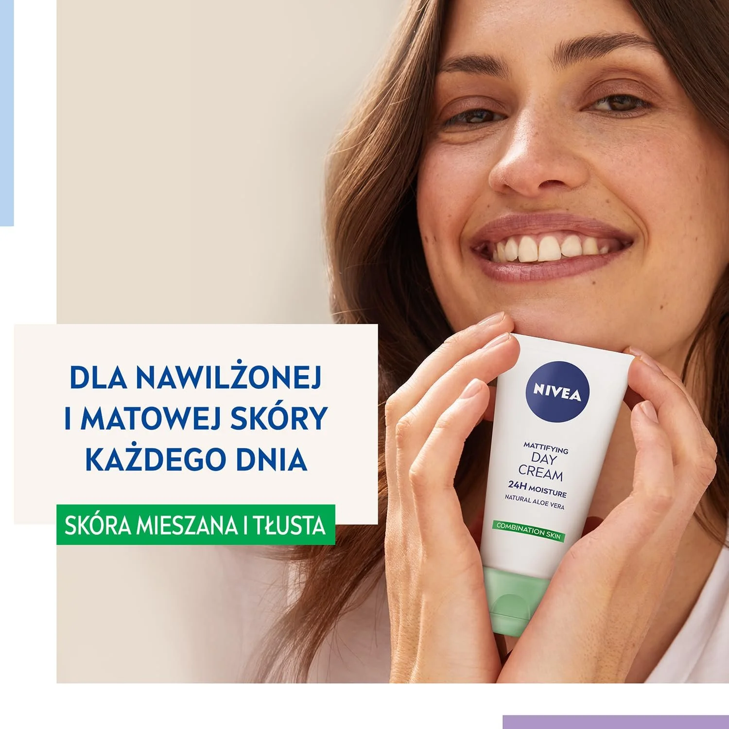 Денний зволожуючий крем NIVEA матуючий 24H з алое вера для комбінованої та жирної шкіри, 50 мл, фото №2