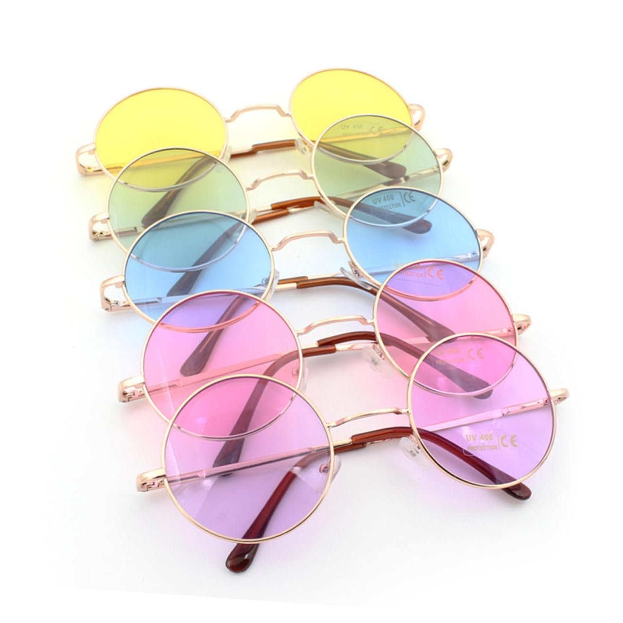 Сонцезахисні окуляри круглі ретро VALICLUD, 3 шт, жовтий, фото №3