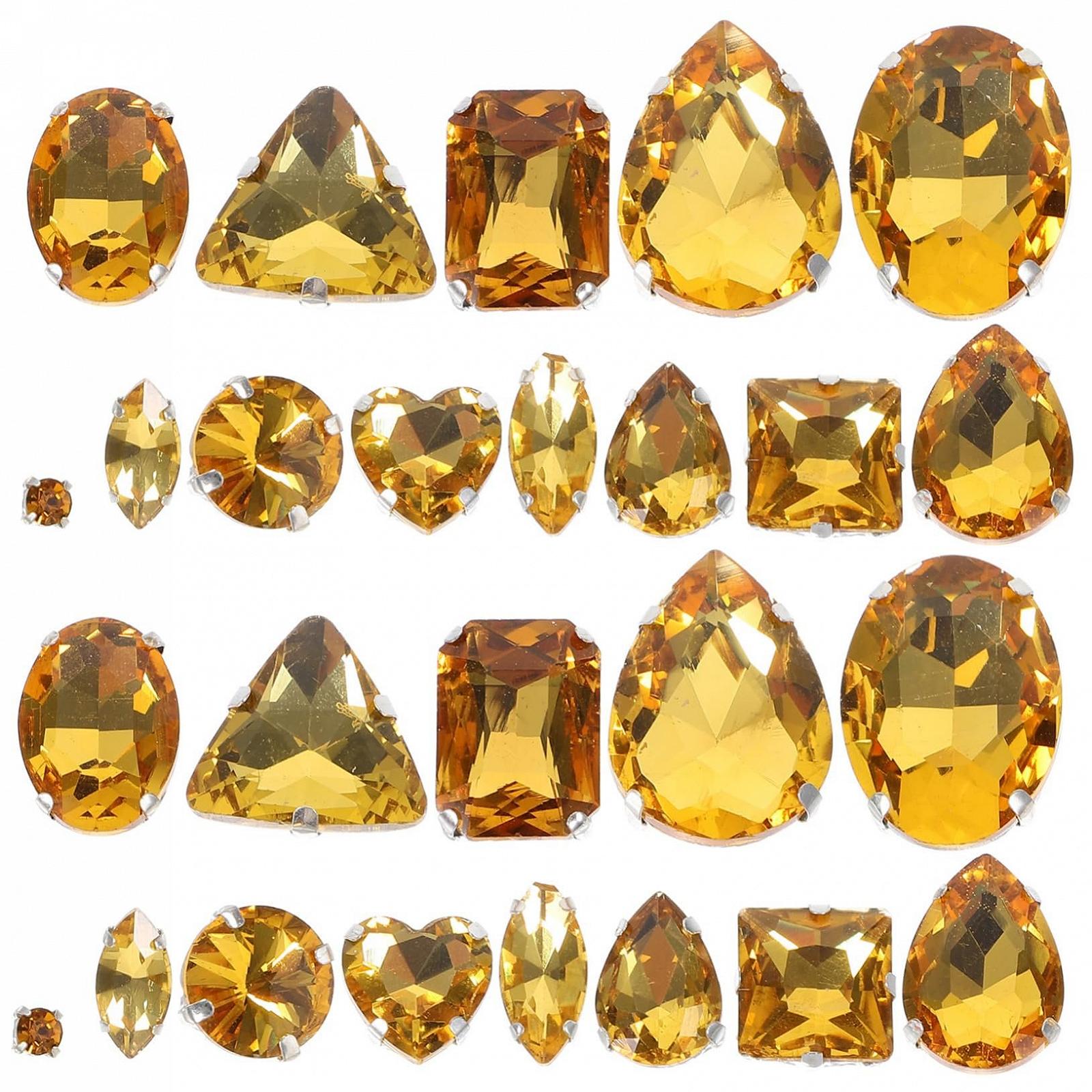 DIY-материалы нерегулярный Коготь Бриллиант Стекло Хрусталь ручного шитья Бриллиант DIY Одежда Свадебное платье ручной работы декоративный Бриллиант Золотой, фото №1