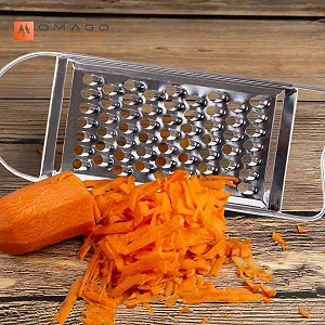 Терка OMAGO Stahl-K",u00fcchen-Tartte для овочів та сиру, нержавіюча сталь, плоска ручка, срібна synthetic.ua - Фото 1