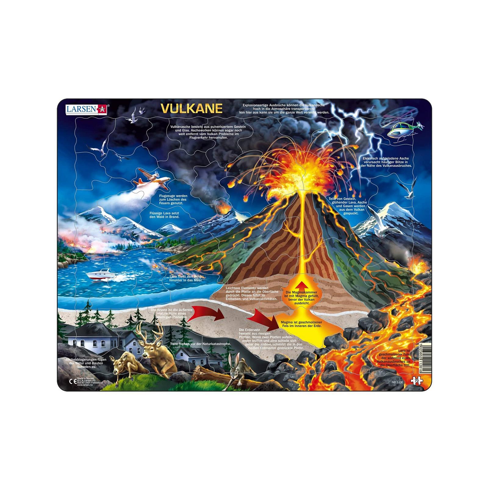Пазл Larsen Volcano 70 елементів Рамочний німецькою мовою, фото №1