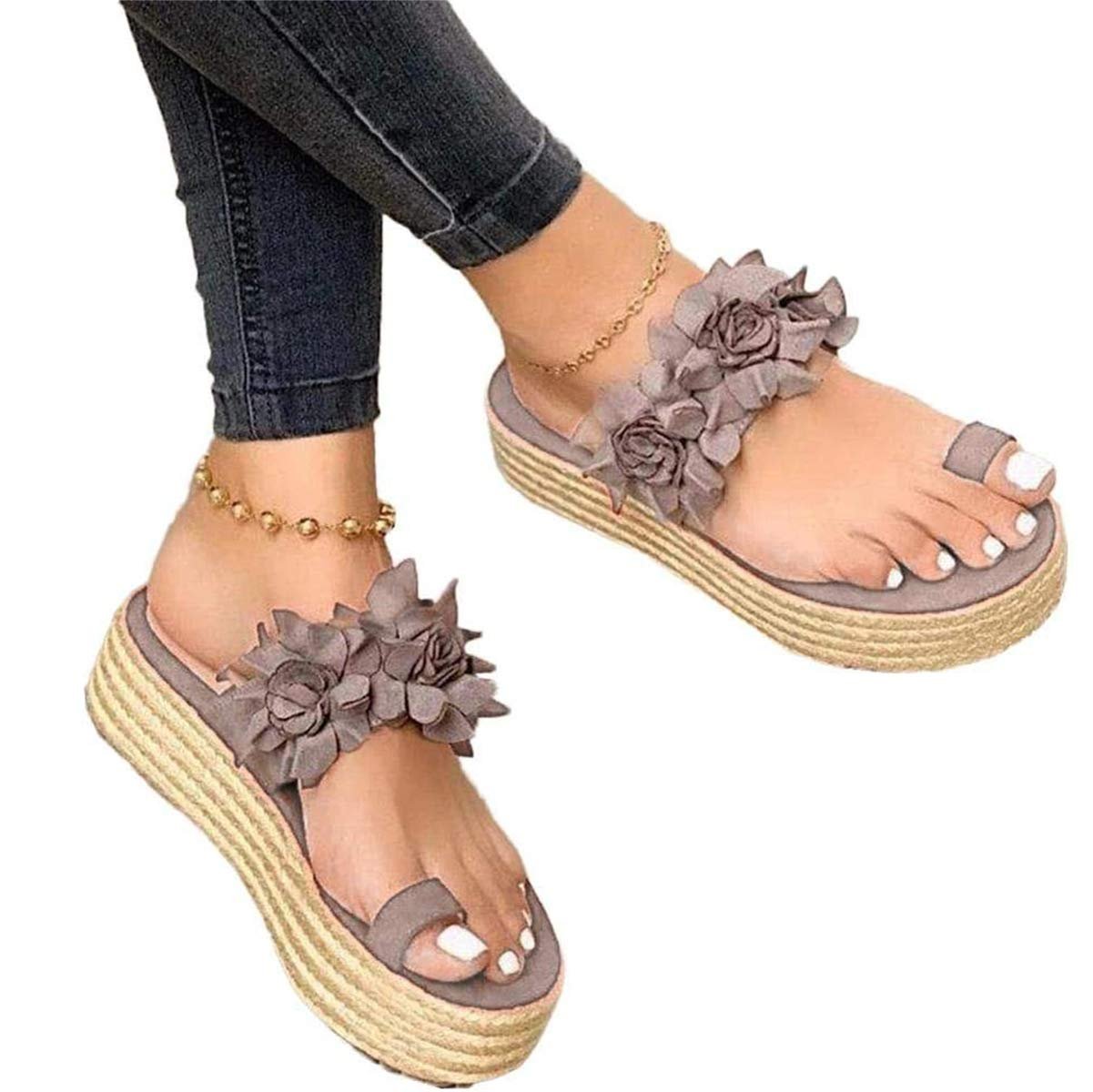 Женские шлепанцы CrEev Цветочный узор Платформа, фото №1