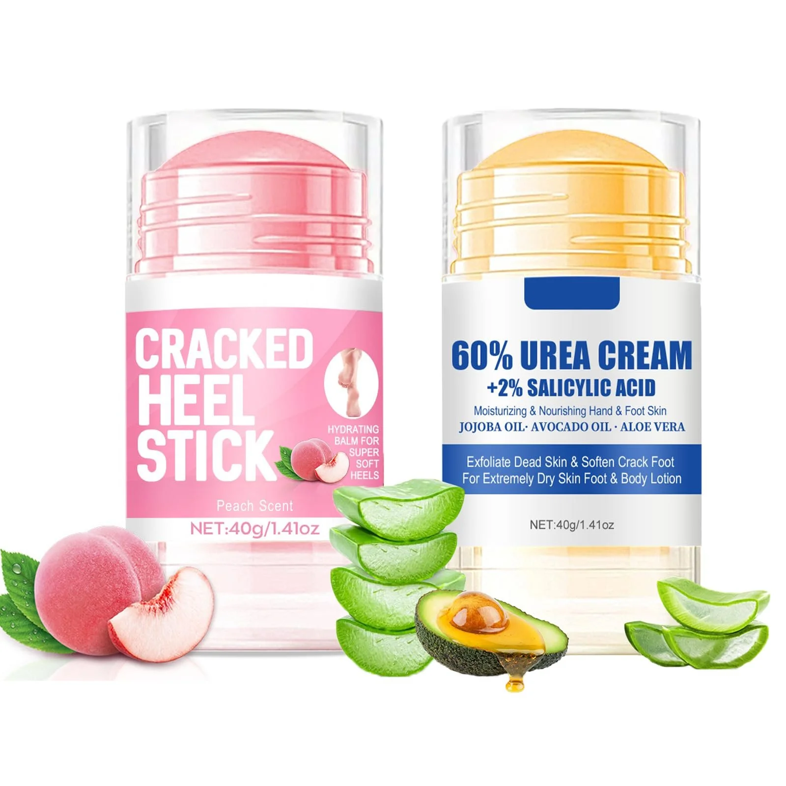 Крем для ног с мочевиной 60% и салициловой кислотой 2% 2 шт. Персик, фото №1