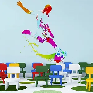 Наклейка для стін LZYMSZ Football Football Player Kick 99 x 155 см (F) - Фото 1