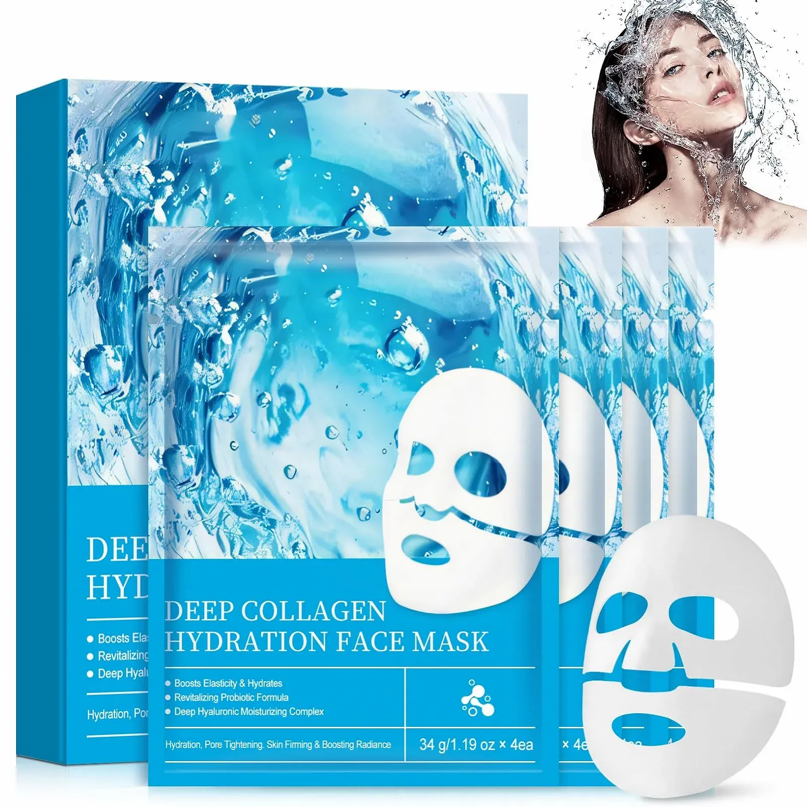 Маска для обличчя Organic Collagen Real Deep, для глибокого зволоження, 4 шт, фото №1 Маска для обличчя Organic Collagen Real Deep, для глибокого зволоження, 4 шт, фото №1