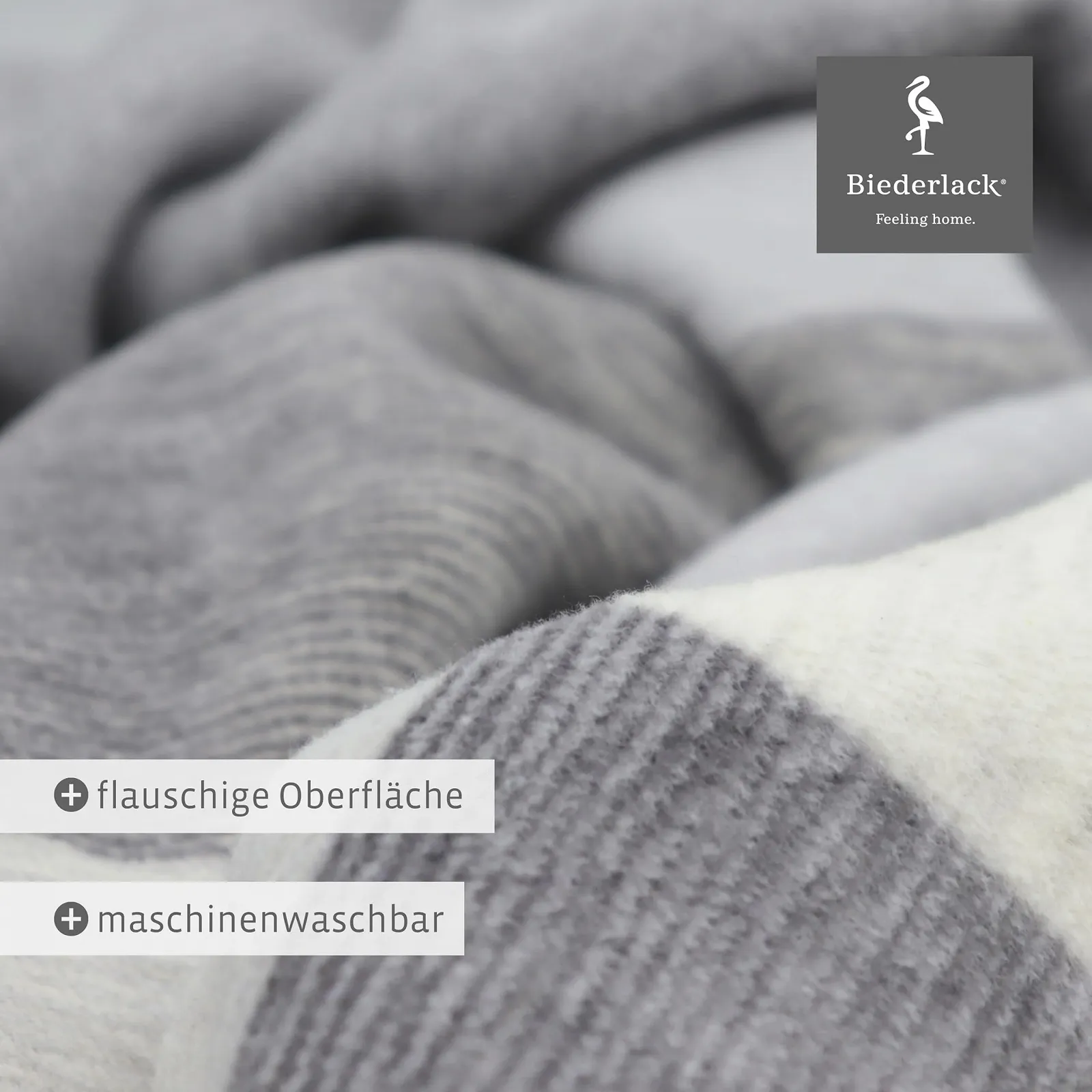 Покривало Biederlack Fluffy Бавовняна В клітинку Сіра 150 x 200 см, фото №4