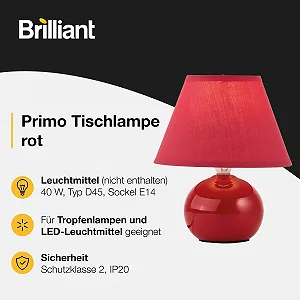 Настільна лампа Brilliant Primo 61047/01 Red synthetic.ua - Фото 1