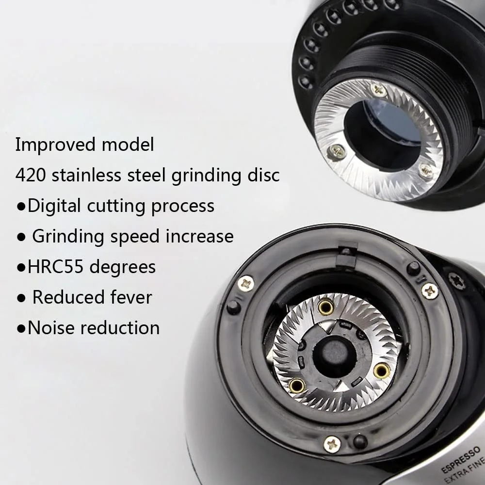 Кофемолка коническая, Electric Coffee Grinder, 8 регулируемых настроек, фото №2