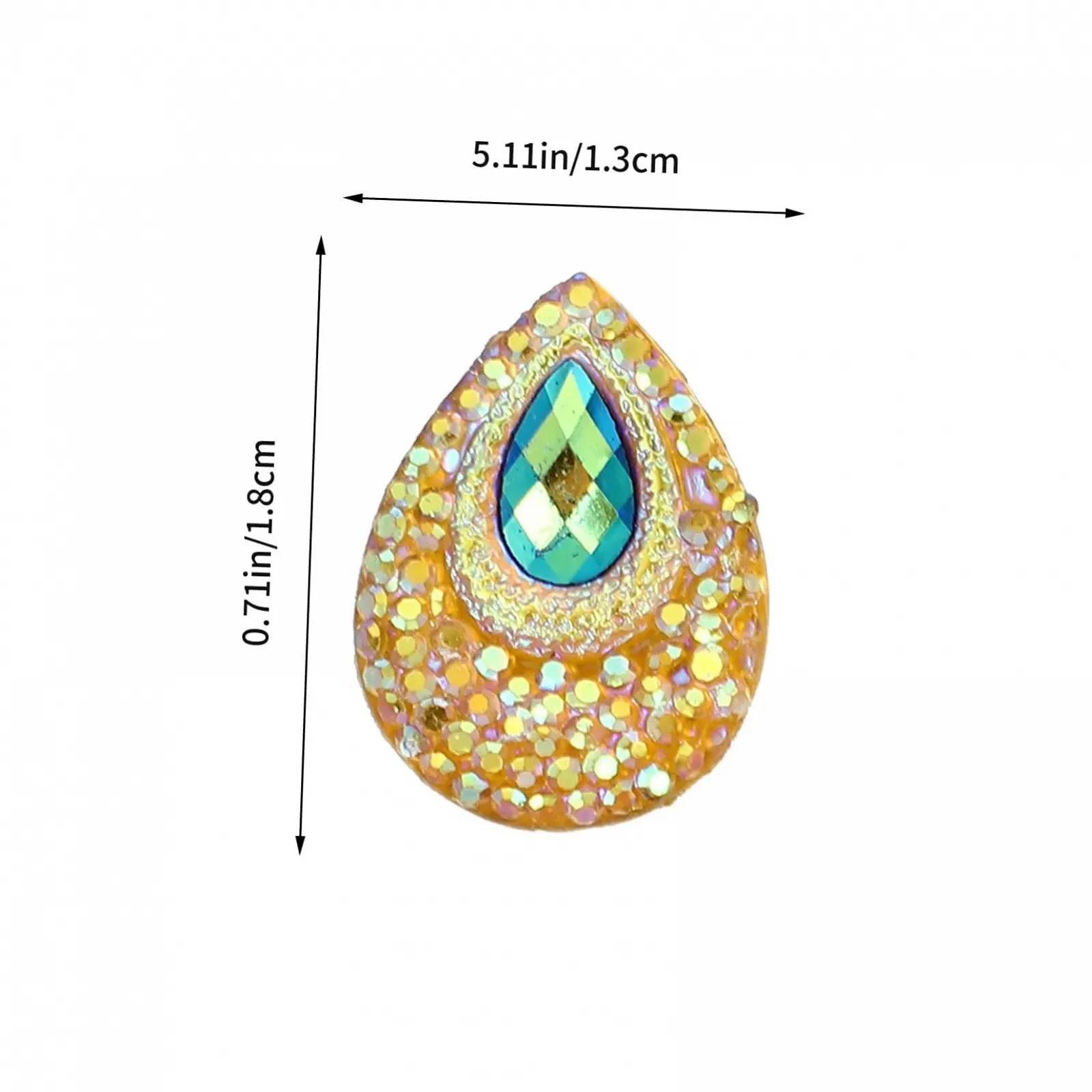 Стразы Каплевидные VILLCASE 200 шт. для одежды, вышивки, украшений, патчей, бисера, аксессуаров, цвет павлиний, фото №2