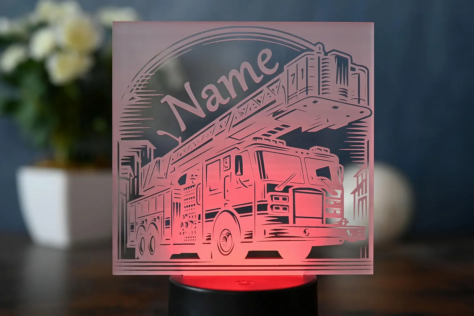 Настольная светодиодная лампа Personalised Fire Brigade Car, фото №1