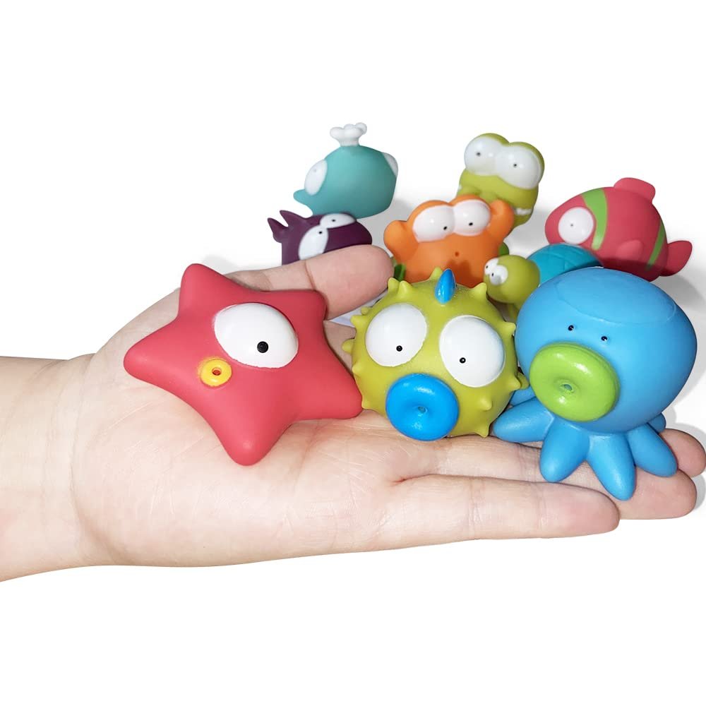 Іграшки для ванни Морські тварини (9 штук) Морська зірка, Акула, Восьминіг, Кит, фото №2