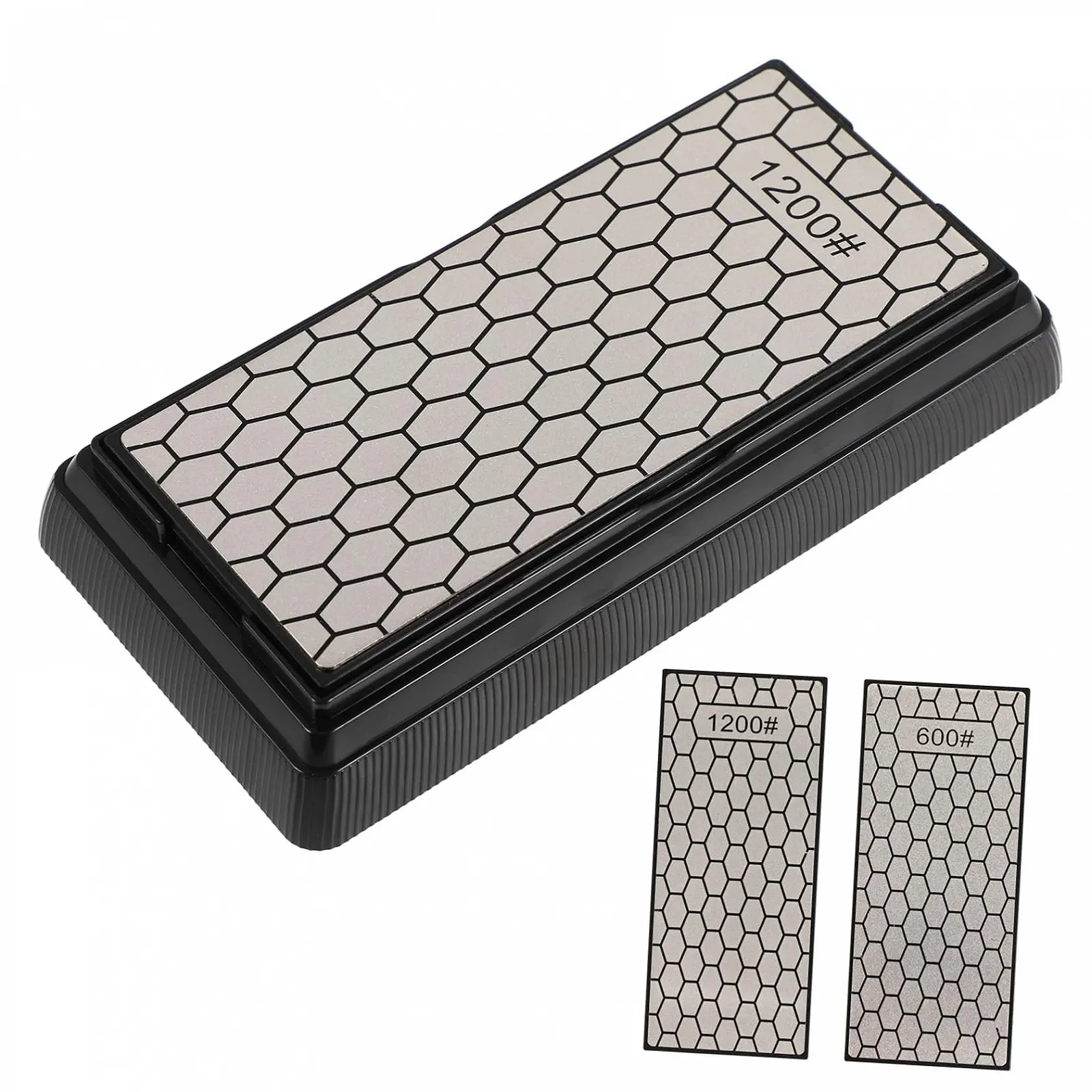 Точильний камінь Gadpiparty алмазний двосторонній з грубою та дрібною зернистістю нековзна основа портативний, фото №1