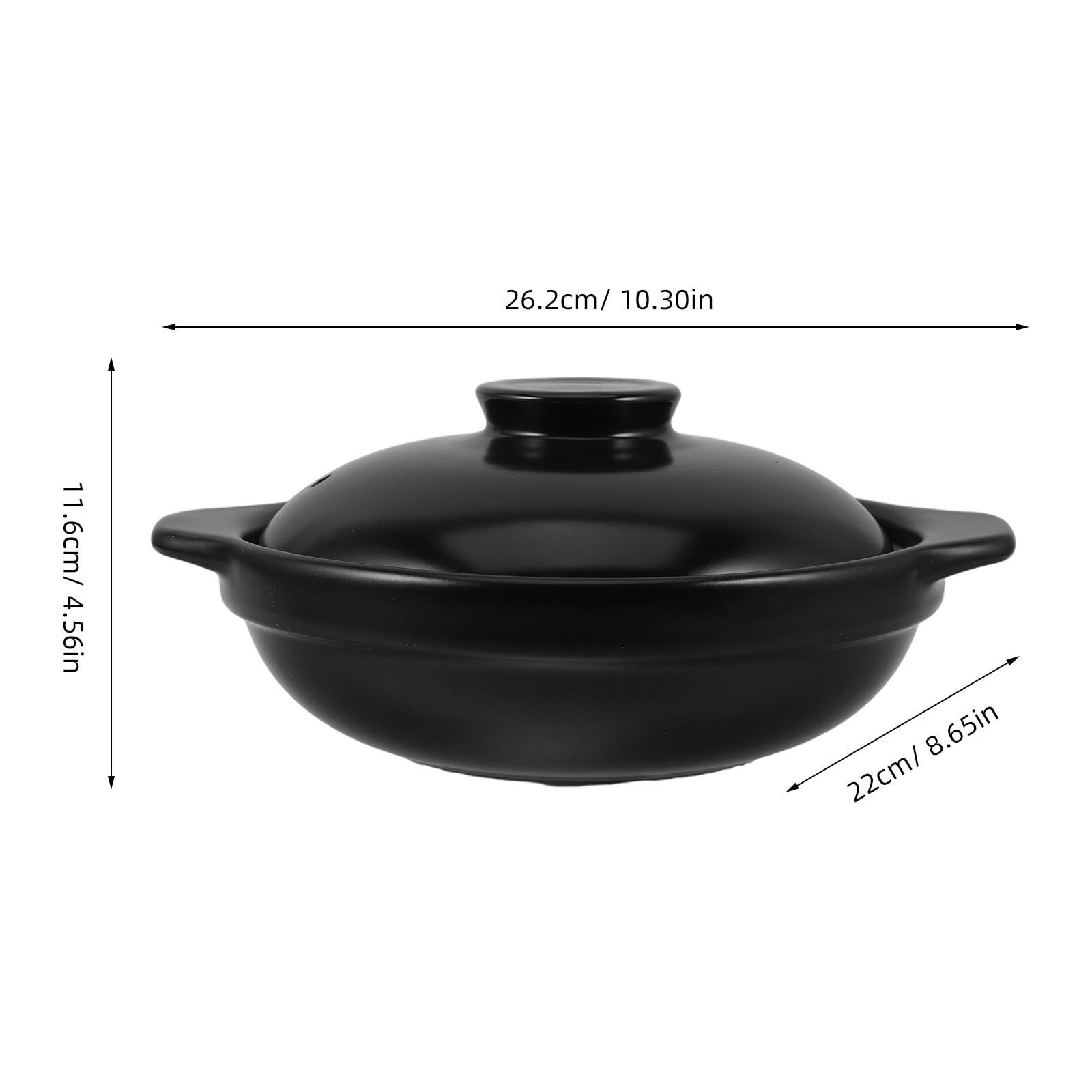 Горщик глиняний Healifty Керамічний 1,7 л з кришкою термостійкий для тушкування та супів 2-3 особи, фото №2