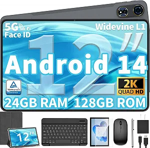 Планшет 12" 2K JJGJ TAB9 8+16/256 ГБ 5G 8 ядер Android 14 8000 mAh Чорно-сірий - Фото 1