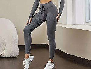 Леггинсы женские спортивные 10564 S серые - Фото 1