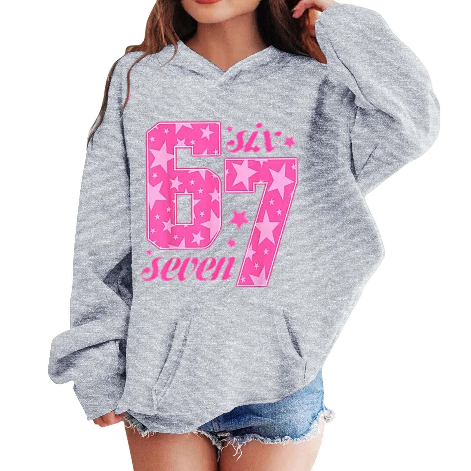 Худи Sfwqoifou для девочки, с длинными рукавами, легкий повседневный пуловер, дышащая уличная одежда, свободный свитшот, куртка с капюшоном, осень-зима, 67 принтов, рубашки с длинными рукавами, фото №1