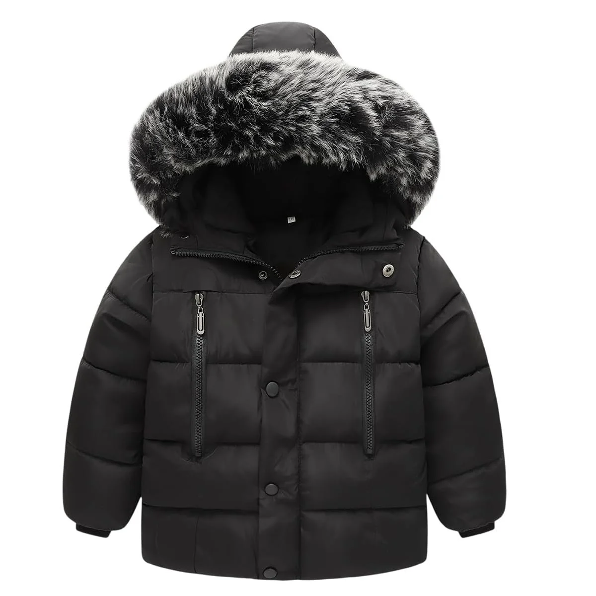 Пуховики Acuryx для мальчиков и девочек с меховым воротником, теплая зимняя куртка, защита от холода, водоотталкивающее утолщенное пуховое пальто для детей 1-7 лет, фото №1