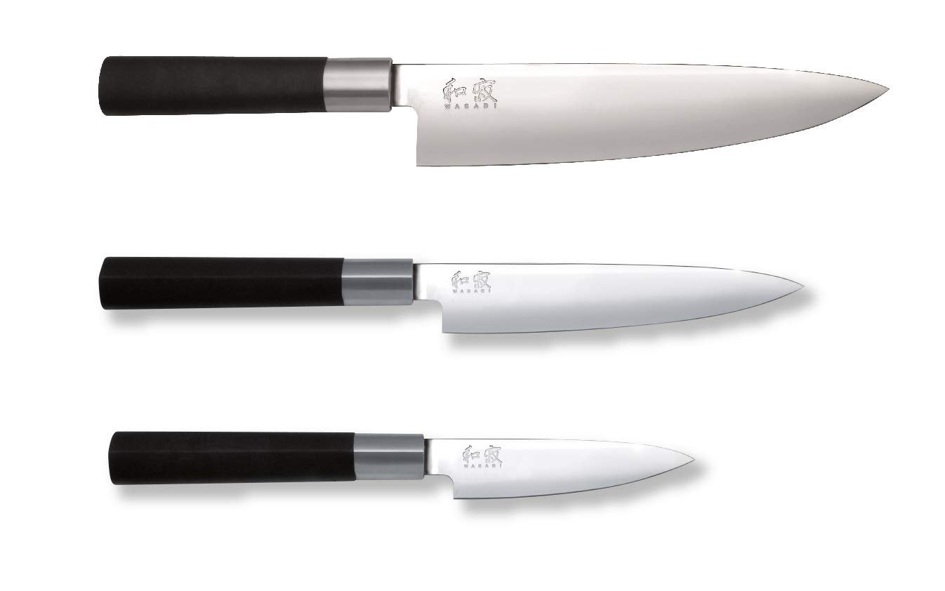 Набір ножів Kai Wasabi Black з нержавіючої сталі, чорний, фото №2