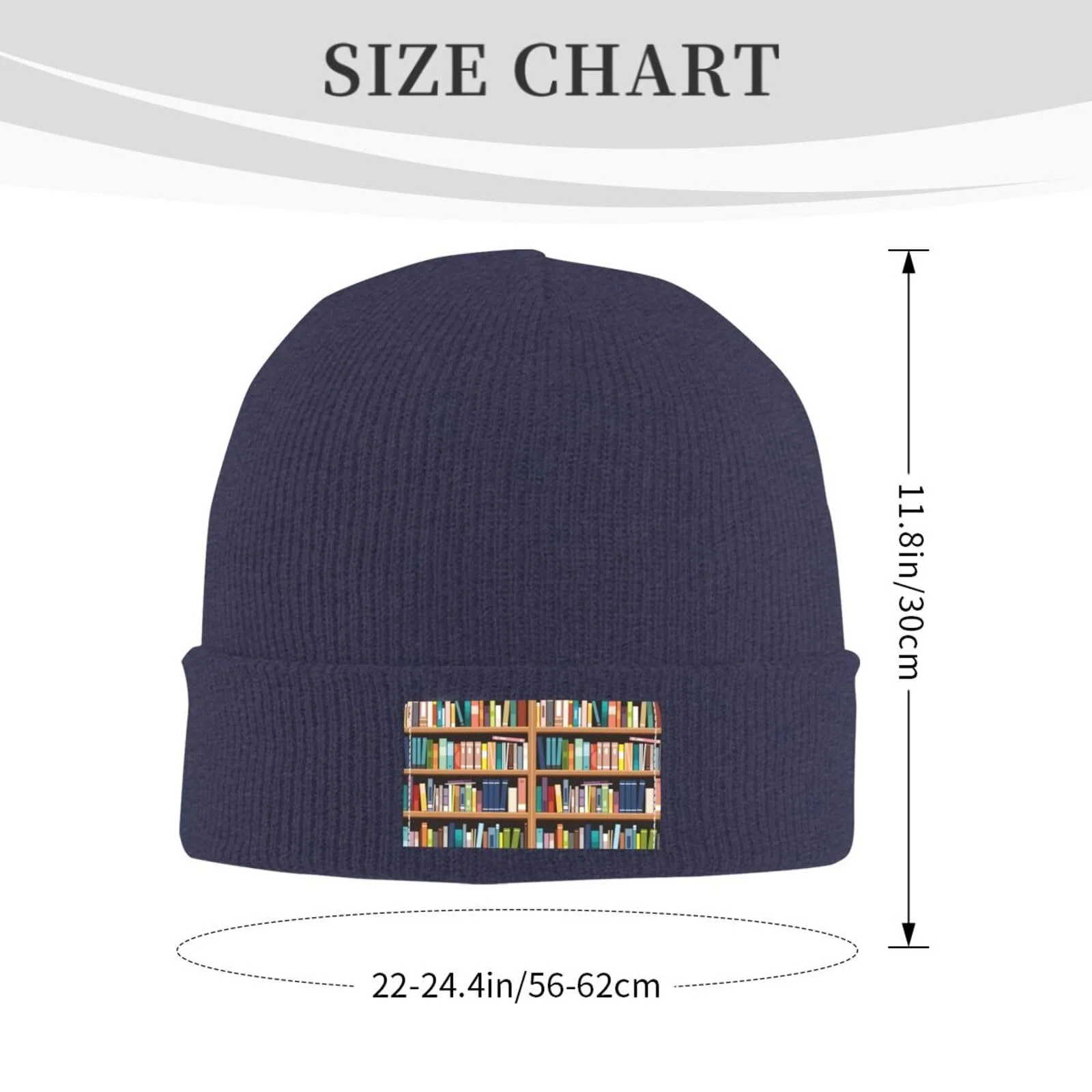 Шапка JBYJBX Skullies Beanies Library Bookshelf Print Осенняя Зимняя Повседневная Лыжная Вязаная, фото №3