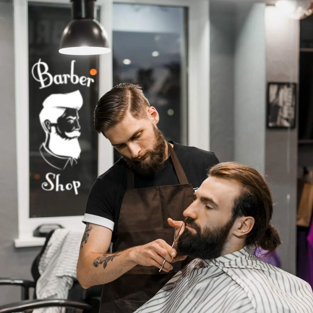 Наклейка на стіну Barber Shop Sign Вінілова для вікон та салонів краси 300 x 600 мм, фото №4 Наклейка на стіну Barber Shop Sign Вінілова для вікон та салонів краси 300 x 600 мм, фото №4