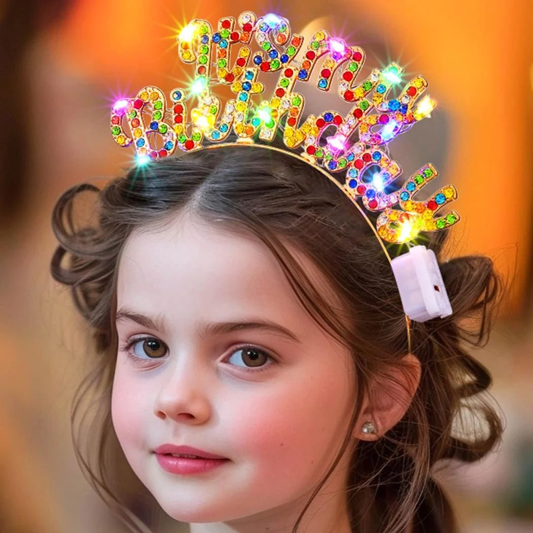 Обруч на голову Свiтиться З Днем народження LED, фото №1