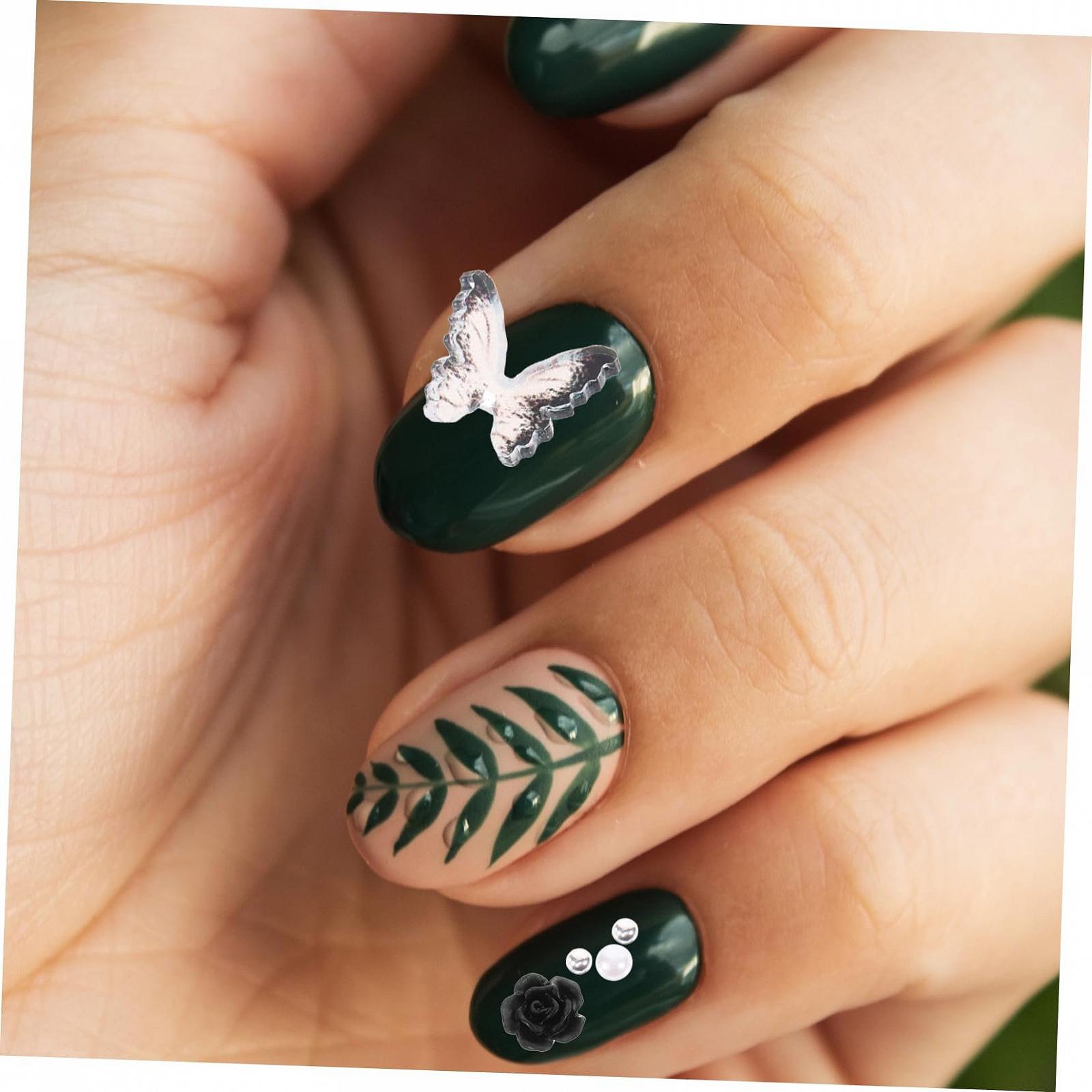 Украшения для ногтей POPETPOP 2шт Набор подвесок для DIY-маникюра, драгоценные камни для маникюра, цветочные подвески для ногтей, маленькие драгоценные камни для украшения ногтей, фото №8