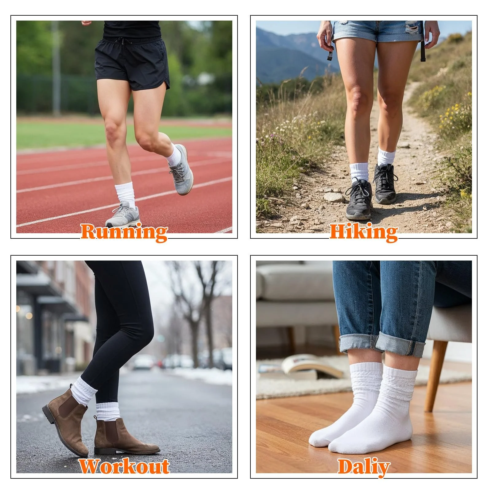 Длинные носки Ouligay Slouch 2 пары, женские, хлопковые, зимние, теплые, белые, размер 36-42, фото №6 Длинные носки Ouligay Slouch 2 пары, женские, хлопковые, зимние, теплые, белые, размер 36-42, фото №6