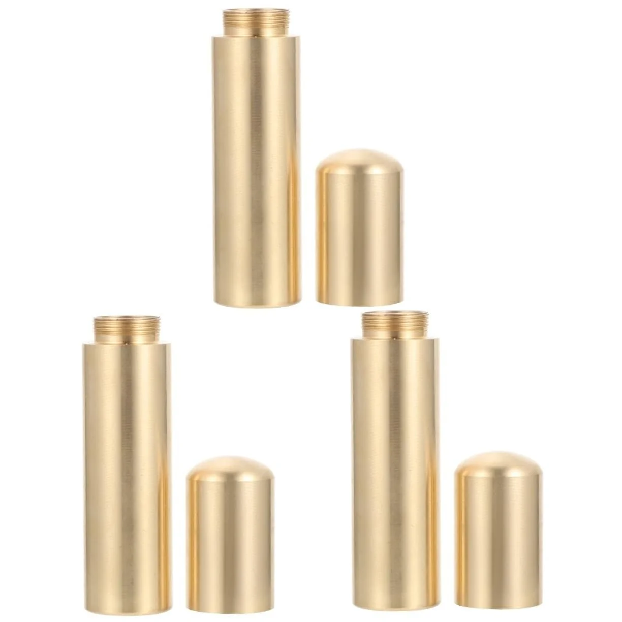 Коробка для зберігання BESPORTBLE, 3 шт, маленький латунний тубус, вуличний контейнер, металевий портативний контейнер для подорожей і виживання, фото №1