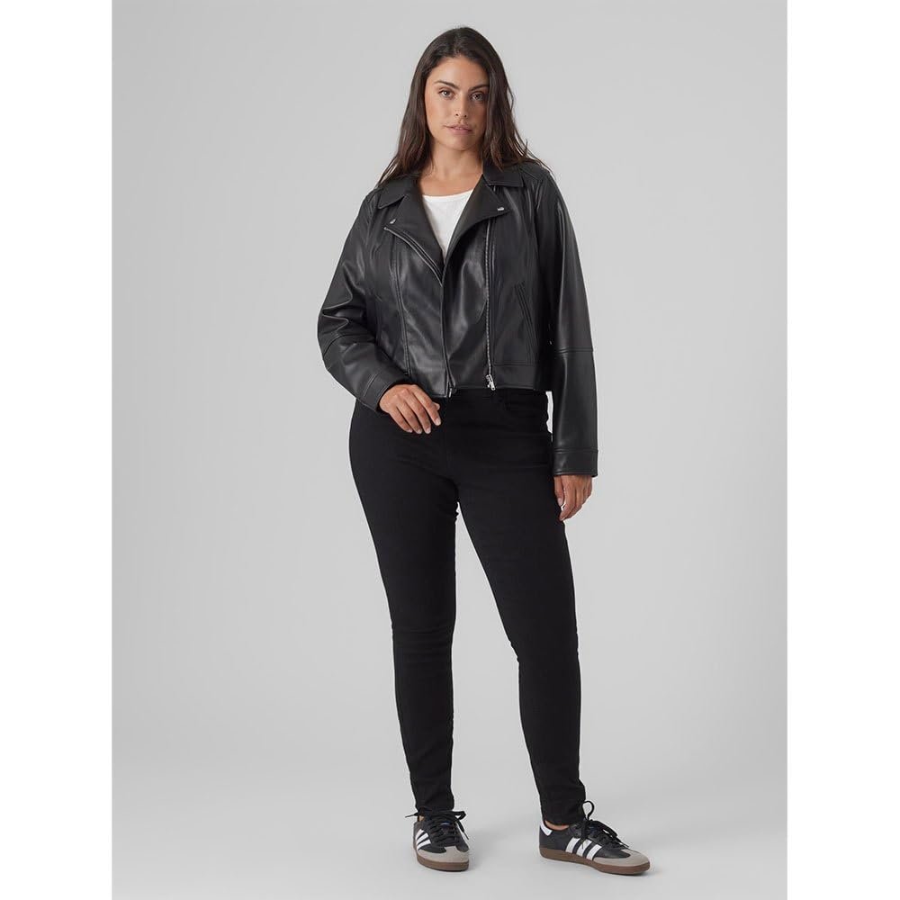 Куртка VERO MODA CURVE Vmcbellaanna Short Coated JKT Cur Noos PU, фото №6