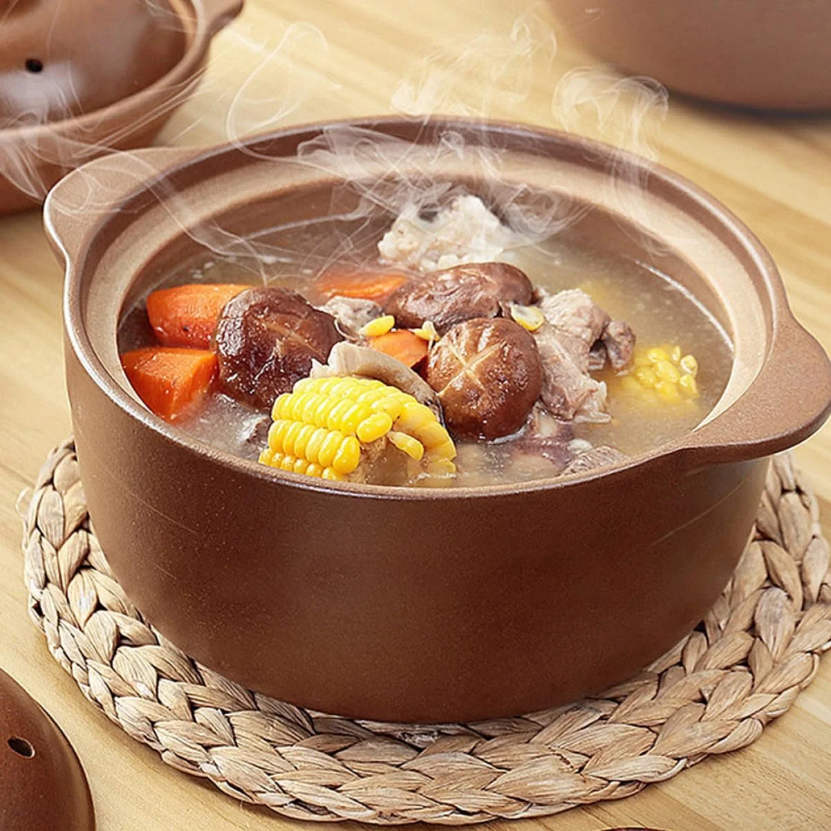 Кастрюля Toyvian керамическая 1,6 л с ручками для супа для плиты, фото №9