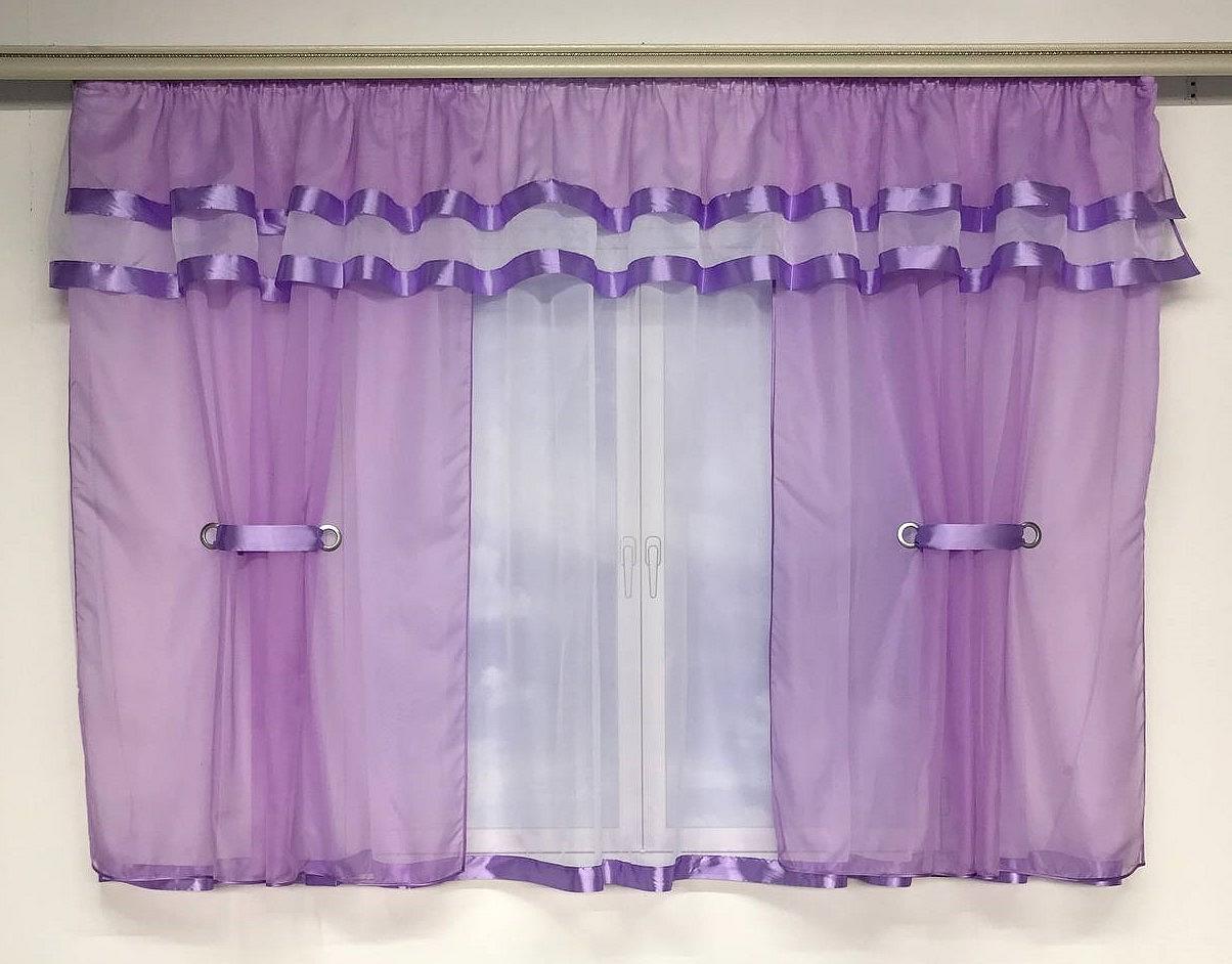 Шифоновая занавеска 400x170 cm ALBO Фиолетовая (KU-144-18), фото №6