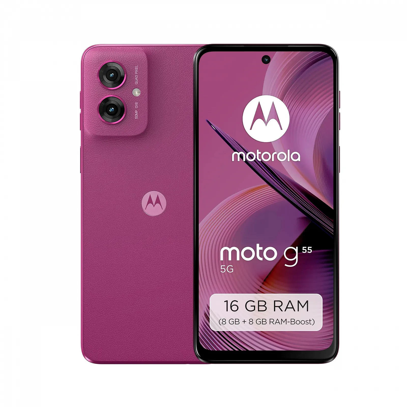 Смартфон Motorola Moto g55 5G 6.49" FHD+ 50 MP 8/256 GB 5000 мАч Android 14 с защитным чехлом Фиолетовый, фото №1