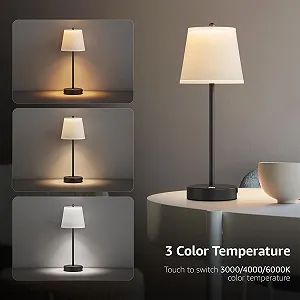 Настільна лампа Акумуляторна Бездротова 6000 мАг 40 см 4 Вт 2700-6000 K Сенсорна Чорна synthetic.ua - Фото 1