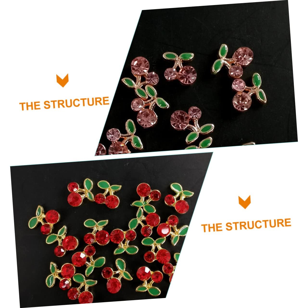 Украшение для ногтей Вишня NOLITOY, 160 шт, золотые аксессуары, маникюрные украшения с фруктами, фото №3 Украшение для ногтей Вишня NOLITOY, 160 шт, золотые аксессуары, маникюрные украшения с фруктами, фото №3