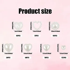 Намистини для нігтів Прикраса для нігтів Серце Білі 460 штук Змішаний розмір Круглі synthetic.ua - Фото 1