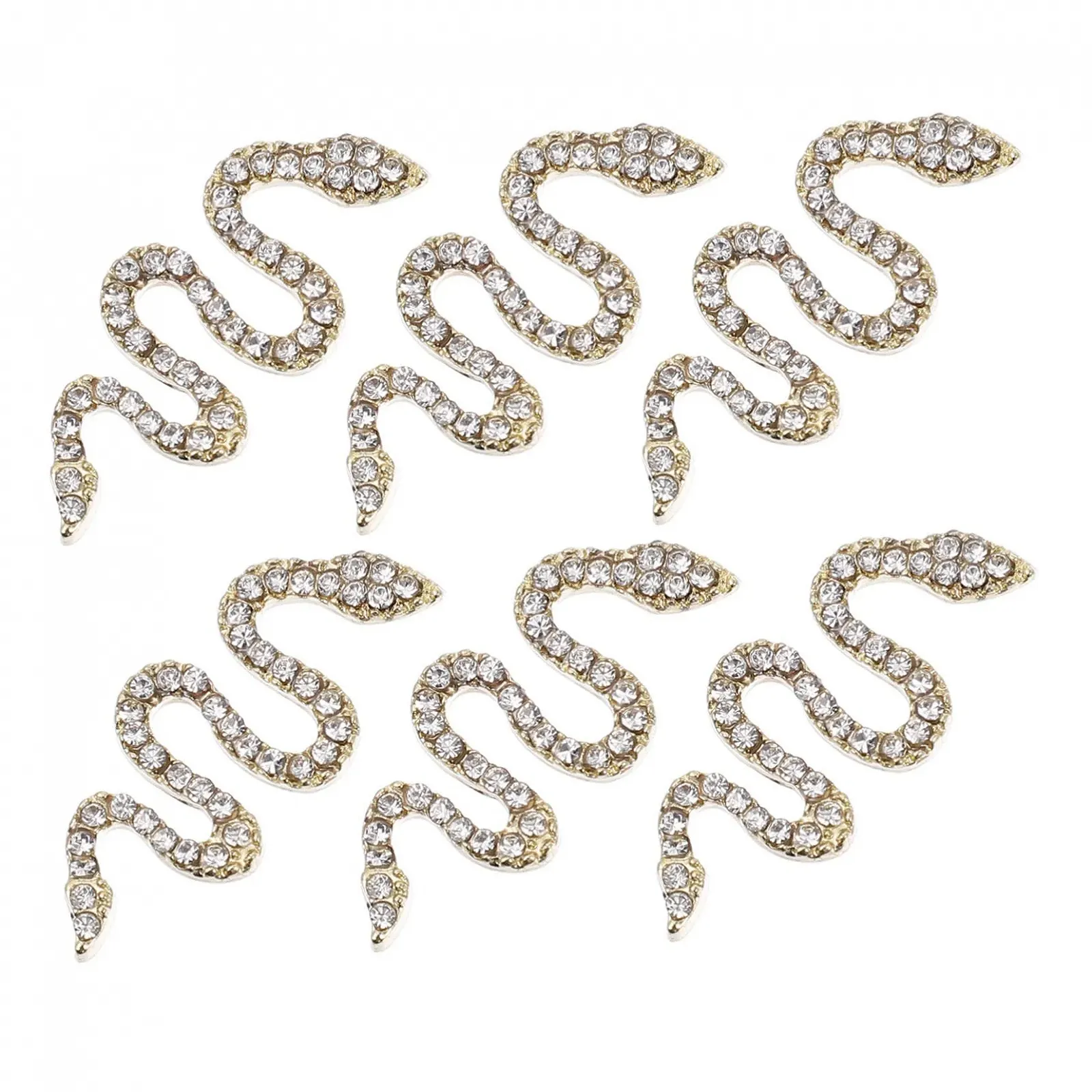 Украшения для ногтей в виде змеи 6 шт., аксессуары для ногтей, украшения для ногтей своими руками, крестики для ногтей, бриллианты для ногтей, украшения для маникюра со стразами, подвески для маникюра из цинкового сплава, золотые, фото №1