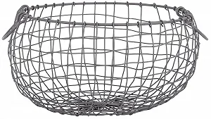 Корзина проволочная Esschert Design круглая 32 см с ручками садовая декоративная - Фото 1