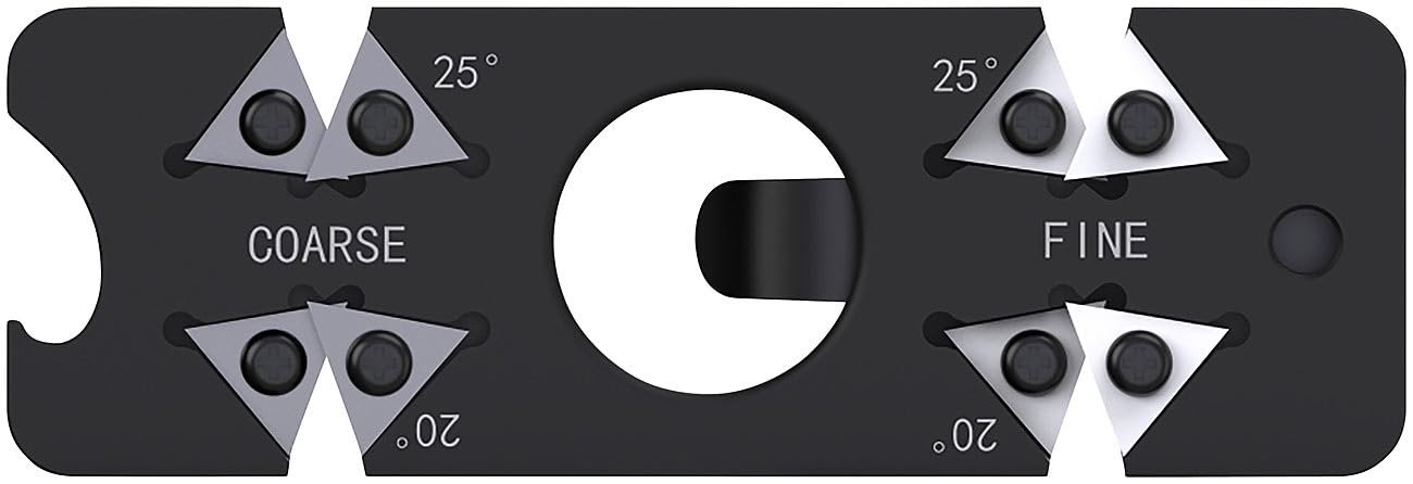 Точилка для ножей Rosenstein & Söhne EDC 6-в-1 компактная с открывалкой и клипсой Black, фото №6