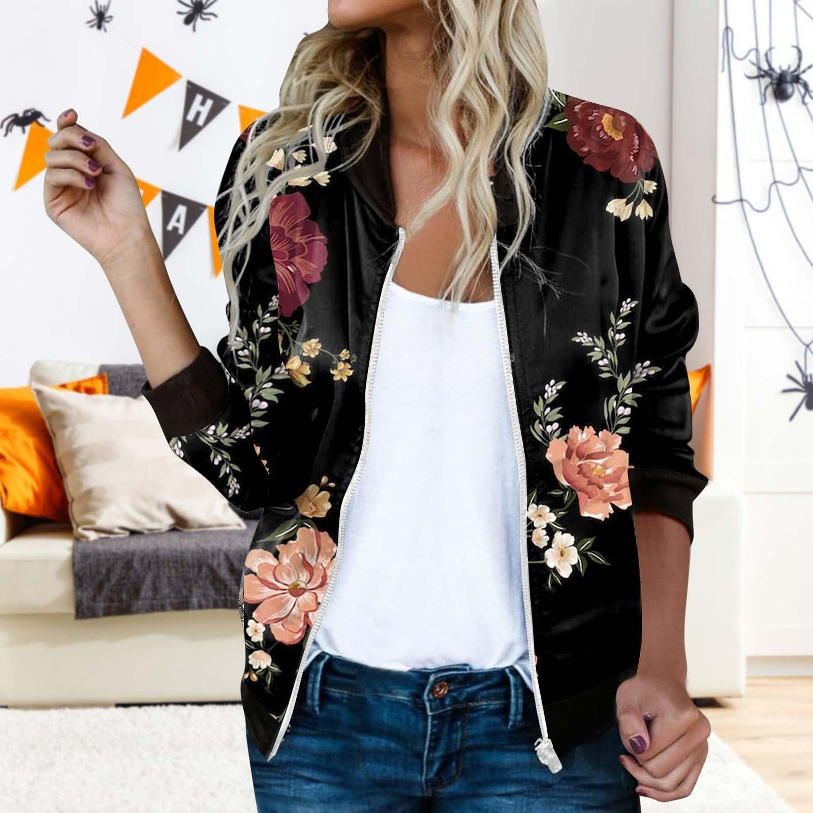 Жіноча куртка-бомбер Легка коротка на блискавці Довгий рукав, фото №2 Жіноча куртка-бомбер Легка коротка на блискавці Довгий рукав, фото №2