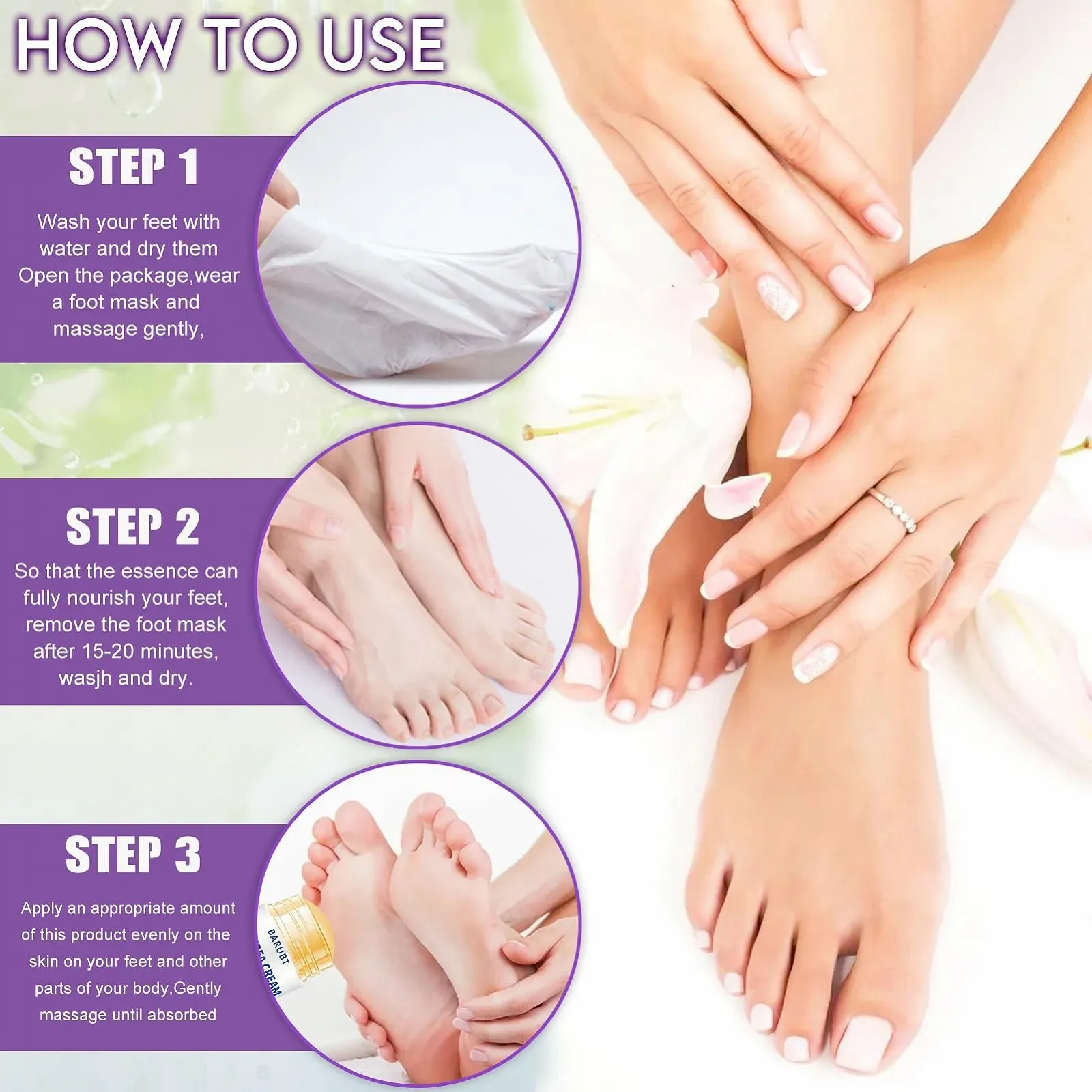 Набор для ухода за ногами Foot Care Set крем с мочевиной 60% 40 г и 4 пары масок-носочков, фото №4 Набор для ухода за ногами Foot Care Set крем с мочевиной 60% 40 г и 4 пары масок-носочков, фото №4