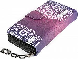 Кошелек styleBREAKER Женский 02040150 Sugar Skull Фиолетово-белый synthetic.ua - Фото 1