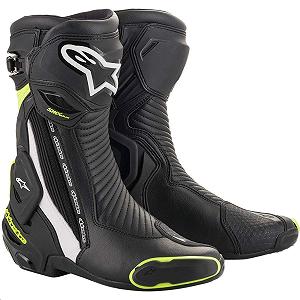 Мужские мотоботы Alpinestars SMX Plus V2 Черный/Белый/Красный Fluo - Фото 1