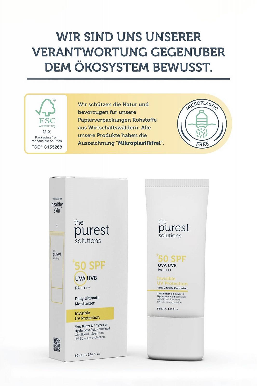 Крем солнцезащитный The Purest Solutions, Intensive Day Moisturiser SPF 50+, с гиалуроновой кислотой и маслом ши, 50 мл, фото №7
