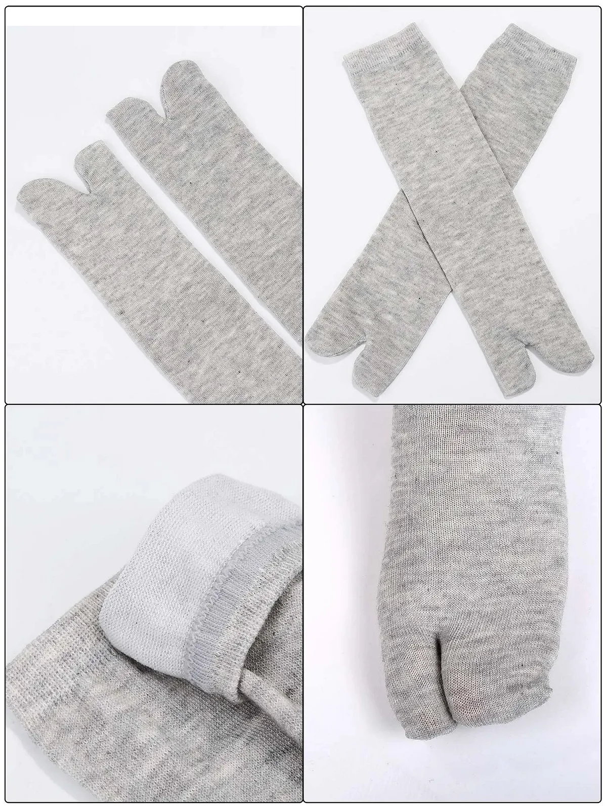 Носки Tabi Satinior унисекс для вьетнамок, носки Гетта, хлопковые носки Tabi с раздельным носком, эластичные для женщин и мужчин (черный, белый и серый), фото №3 Носки Tabi Satinior унисекс для вьетнамок, носки Гетта, хлопковые носки Tabi с раздельным носком, эластичные для женщин и мужчин (черный, белый и серый), фото №3